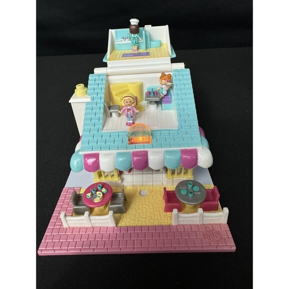 Vtg 1993 BlueBird Pizzeria PIZZA Parlor Light Up Pollyville Play Set w/ 3 Dolls - Picture 8 of 13